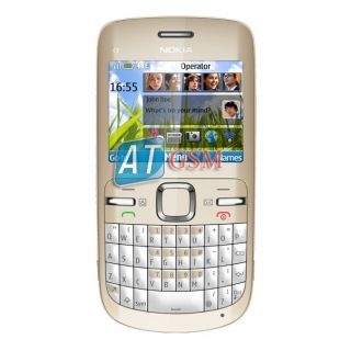New Nokia C3 00 Gold White Wi Fi 2MP GSM Unlocked Phone