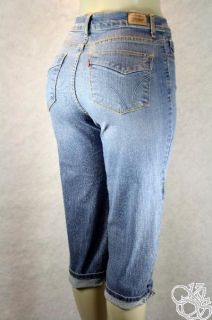 Levis Jeans 512 Perfect Waist Petite Light Denim Womens Capris New