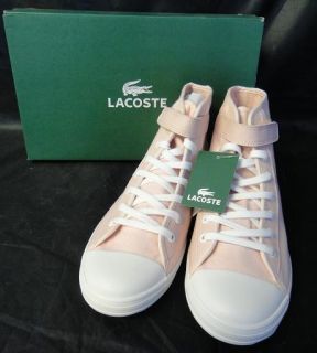 Lacoste Lewes Womens Girls Shoes Light Pink White Lace Up Fashion