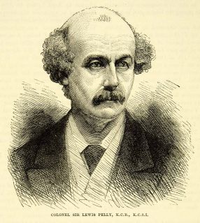 1883 Wood Engraving Portrait Lewis Pelly British Conservative
