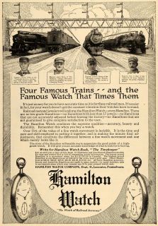 Ad Hamilton Watch Railroad Loftus Bailey Henry   ORIGINAL ADVERTISING