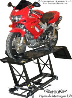 the pictures of the hydraulic motorcycle lift stands below to enlarge
