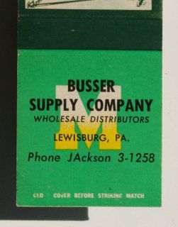 1950s Matchbook Myers Pumps Busser Supply Lewisburg PA