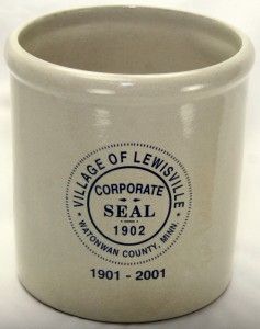 Stoneware Pottery Commemorative 35 Crock Lewisville MN Limited Edition