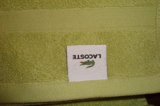 Lacoste Bath Towel 30 x 58 Cotton Lime Green 1st Authentic
