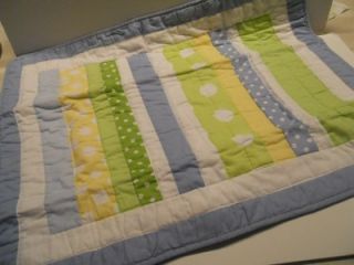 Blue Yellow Lime Standard Quilted Pillow Sham New