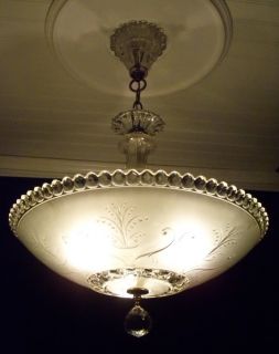 30s Art Deco Ceiling Light Fixture Chandelier