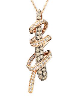 Le Vian Diamond Necklace, 14k Rose Gold Chocolate Diamond Twirl