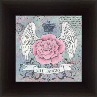 Lil Angel Rose Tattoo Angel Wings Girls Room Print