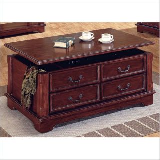 Silver Barrington Warm Cherry Lift Top w Casters Coffee Table