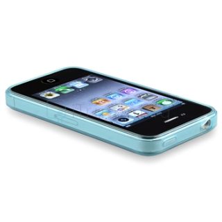 Clear Frost Light Blue TPU Skin Soft Gel Rubber Case Cover for iPhone
