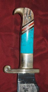 Linder Skinner Knife with Blue Mountain Turquoise