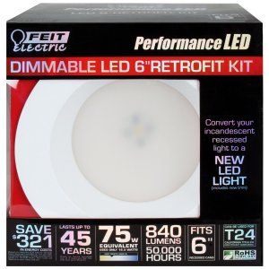 Feit LEDR56 3K 17W LED Dimmable 5 6 Recessed Light Can Retrofit