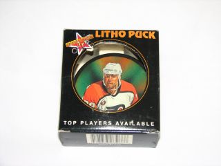 Eric Lindros   Flyers, Official Licensed Litho Puck, NEW   Made in