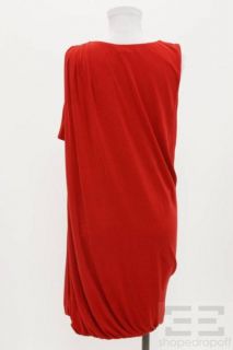 Phillip Lim Red Jersey Knit Draped Sleeveless Silk Dress Size