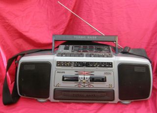 Philips Mega RARE AW 7594 Vintage Boombox Ghetto Blaster Tape Cassette