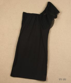 New Hot Little Black Dress Micro Mini Dress Asymmetric One Shoulder