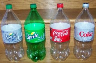 Sprite Zero Coca Cola Diet Coke EMP 2 Liter Plastic Bottles