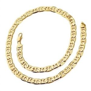 Mens 22K Yellow Gold Marina Chain Link Bling Necklace 20 10mm N54