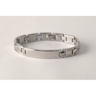 Mens ID Square Stainless Steel Link Chain Bracelet 00500700