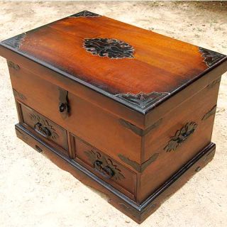 Wrought Iron Storage Drawer Box Trunk Chest Coffee Table Furniture