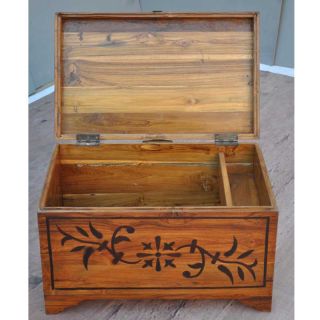 Antique Inlay Coffee Table Trunk Blanket Storage Box Chest