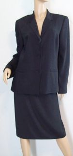 Liz Claiborne Navy Blue Skirt Jacket Suit 14