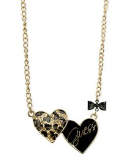 GUESS Necklace, Leopard Print Heart Pendant   Fashion Jewelry