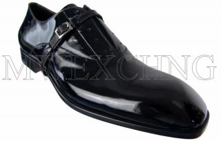 PACIOTTI US 8 Fancy Black Patent Loafers Italian Designer Shoes