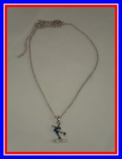 Olympic Silver Rhineston Necklace w Figure Skater