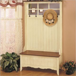 Powell Furniture French Country Hall Tree with Storage Bench [14192]
