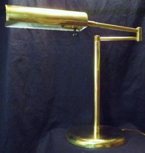 Vintage Mid Century Modern Koch Lowy OMI Brass Swing Arm Table Lamp
