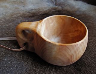 Traditional Hand Carved Birch Burl Kuksa Cup Finland
