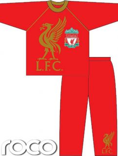 Boys Official Liverpool Football Club Pyjamas Set Red Cotton PJs Size