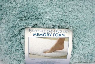 Plush Bath Rug w Memory Foam 21 x 34 Aqua New