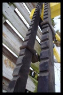 Vintage Primitive Wood Cast Clamp Vise 72 inches Long Barn Find