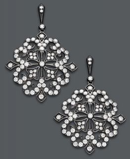 Deco by Effy Collection Diamond Earrings, 14k White Gold and Black