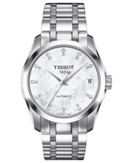 Tissot Watch, Womens Swiss Couturier Diamond Accent Stainless Steel