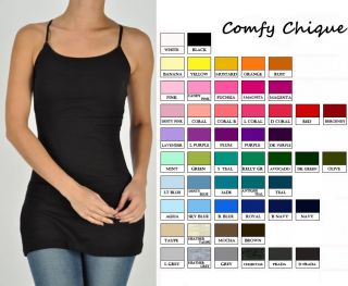 Long Lean Cami Camisole Tunic Tank Top s XXXL Sizes 0 20 All Colors No