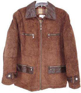 Western Vtg Silverleaf® Suede Long Barn Coat Leather Jacket M Brown