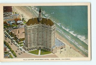 Postcard Villa Riviera Apartment Hotel Long Beach California CA