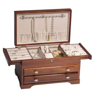 Handcrafted Ella Sapele Locking Wooden Jewelry Box Case Chest Storage