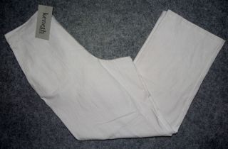 Keneth Too Womens White Back Elastic Waist Cropped Capri Pants Size 8