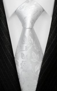 84486 Lorenzo Cana Weisse Hochzeitskrawatte Krawatte