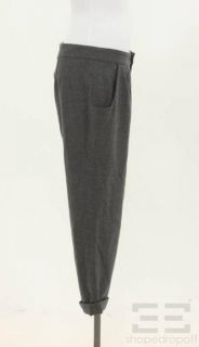 Loeffler Randall Grey Wool Flyaway Pocket Cropped Pants Size 8 New