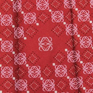 Loewe Tie Mundo Loewe Logo on Red Silk Necktie