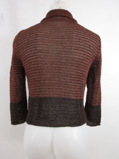 You are bidding on a LORENA ANTONIAZZI Brown Silk Knit Cardigan Sz 40