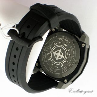 Zodiac Adventure Mens Black Red Rubber Watch ZO6701 $575 Swiss Made