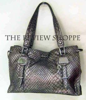 Jessica Simpson Anaconda Snake Bag It Tote Bag Metallic Pewter