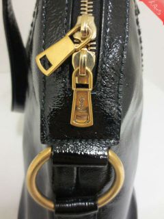 Yves Saint Laurent Black Patent Leather Large Muse Handbag Satchel